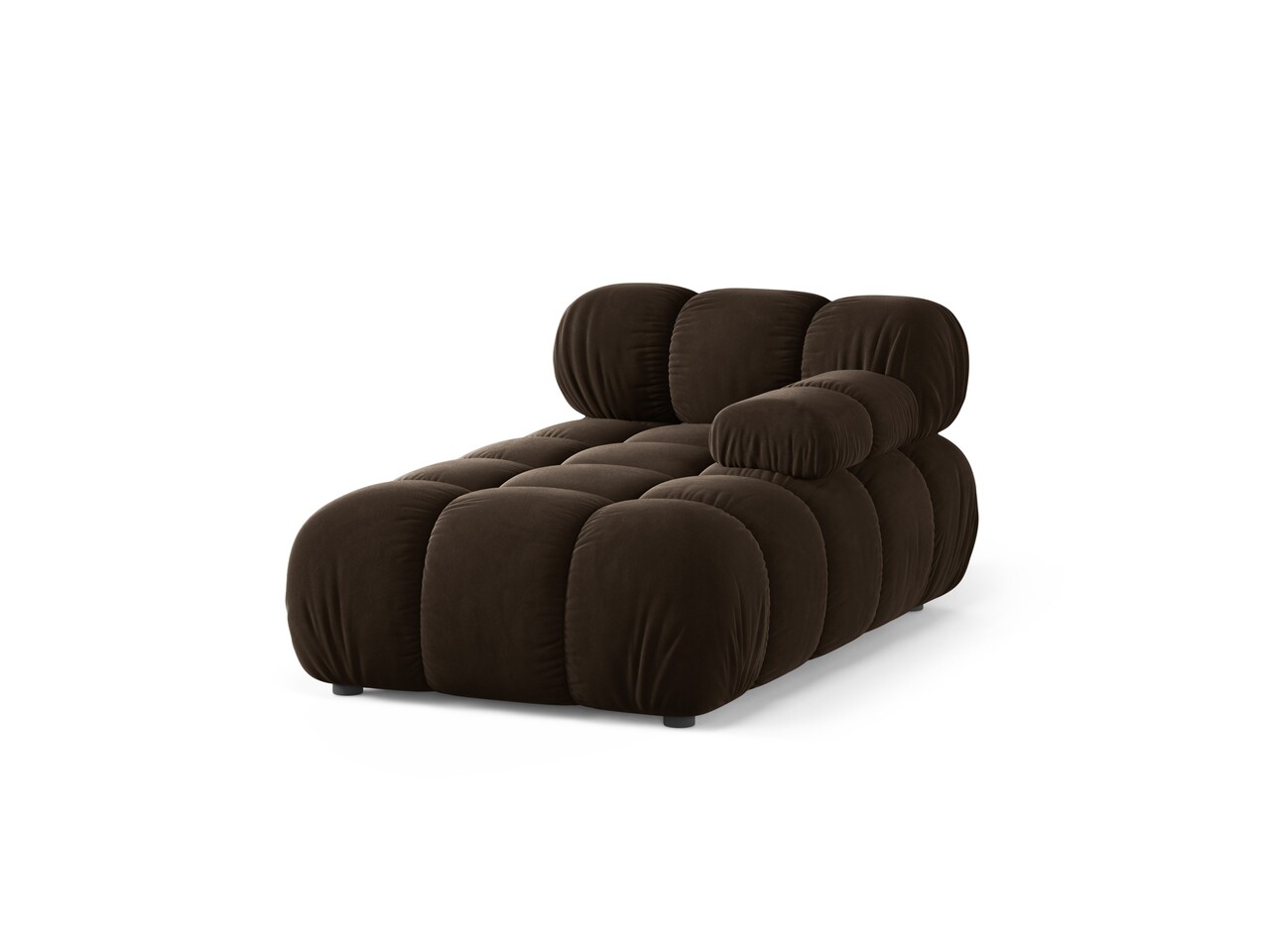 Sezlong living dreapta 1 loc, Bellis-51, Micadoni Home, 155x94x70 cm, catifea, maro inchis - imagine 6